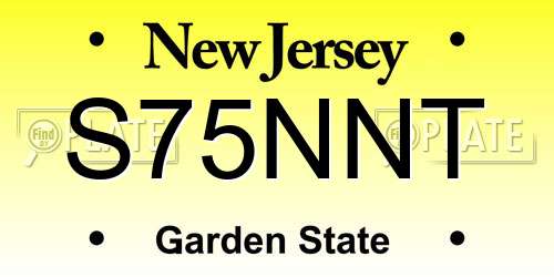 S75NNT New Jersey License Plate