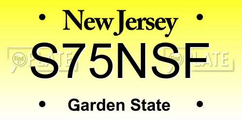 S75NSF New Jersey License Plate