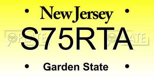 S75RTA New Jersey License Plate