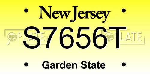 S7656T New Jersey License Plate