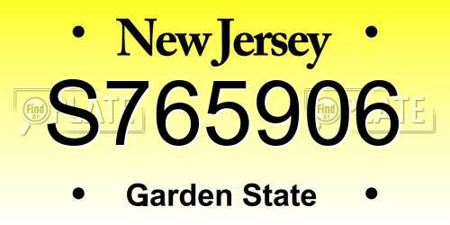 S765906 New Jersey License Plate
