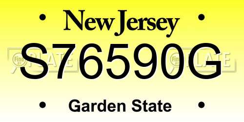 S76590G New Jersey License Plate