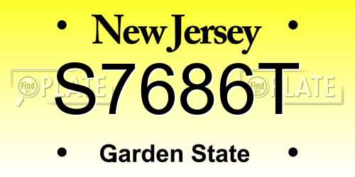 S7686T New Jersey License Plate