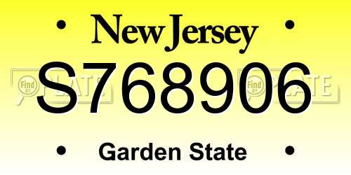 S768906 New Jersey License Plate