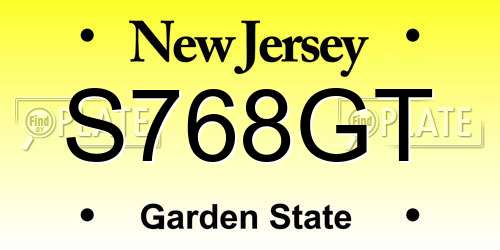 S768GT New Jersey License Plate