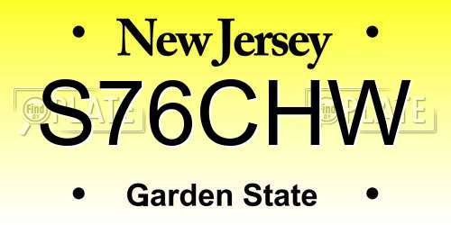 S76CHW New Jersey License Plate
