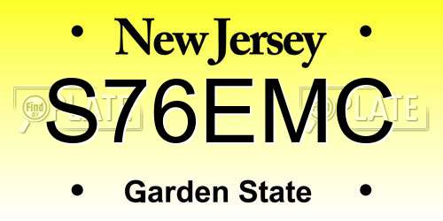 S76EMC New Jersey License Plate