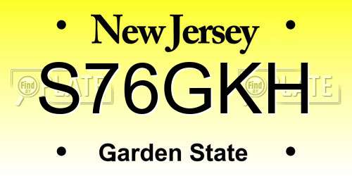 S76GKH New Jersey License Plate