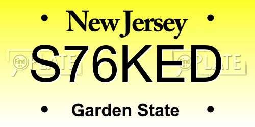 S76KED New Jersey License Plate