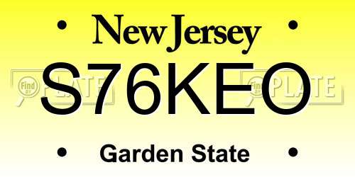 S76KEO New Jersey License Plate