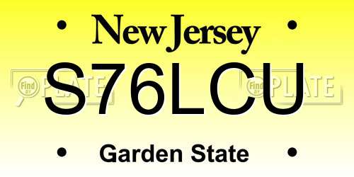 S76LCU New Jersey License Plate