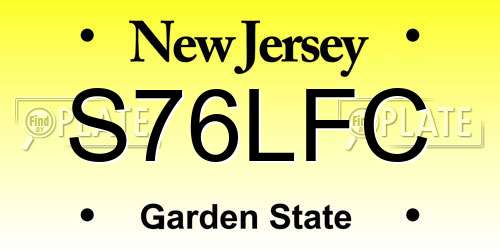 S76LFC New Jersey License Plate