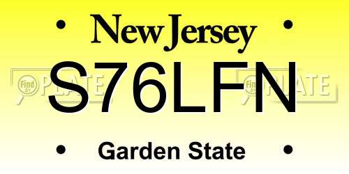 S76LFN New Jersey License Plate