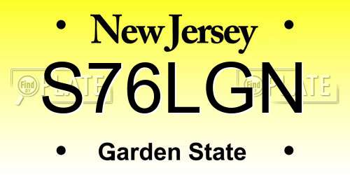 S76LGN New Jersey License Plate