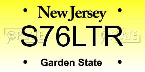 S76LTR New Jersey License Plate