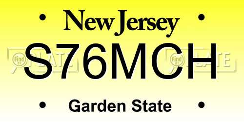 S76MCH New Jersey License Plate