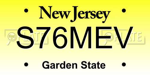 S76MEV New Jersey License Plate