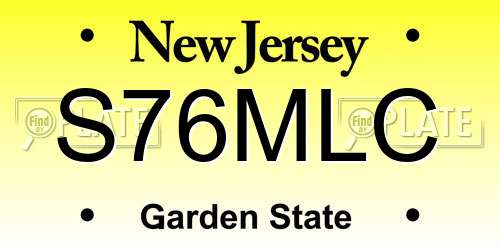 S76MLC New Jersey License Plate