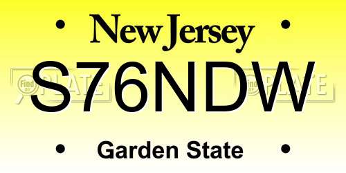 S76NDW New Jersey License Plate