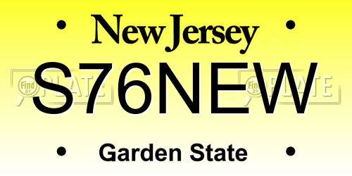 S76NEW New Jersey License Plate