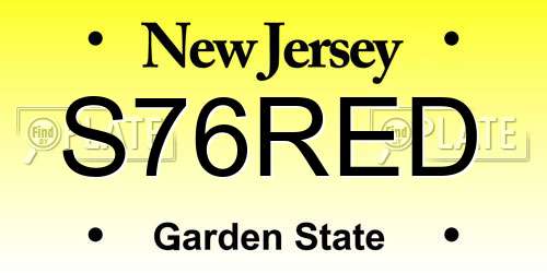 S76RED New Jersey License Plate