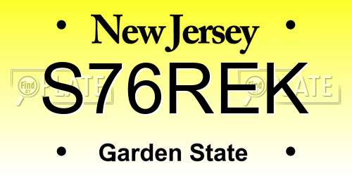 S76REK New Jersey License Plate