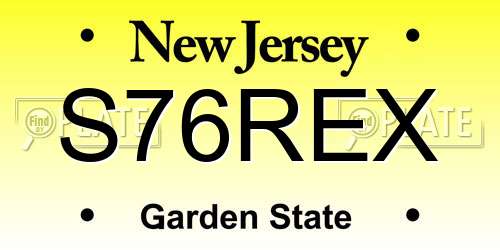 S76REX New Jersey License Plate