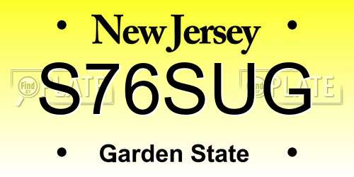 S76SUG New Jersey License Plate