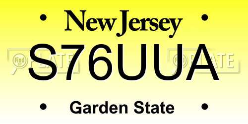 S76UUA New Jersey License Plate