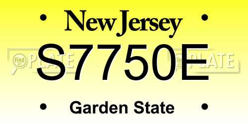 S7750E New Jersey License Plate