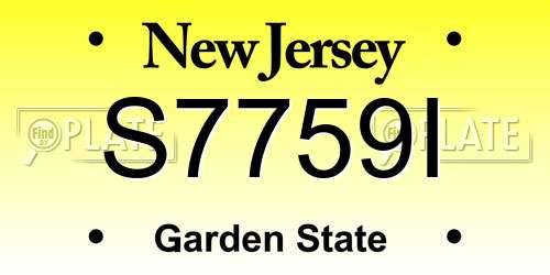 S7759I New Jersey License Plate