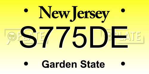 S775DE New Jersey License Plate