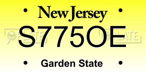 S775OE New Jersey License Plate