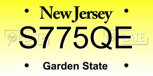 S775QE New Jersey License Plate