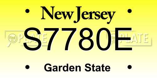 S7780E New Jersey License Plate