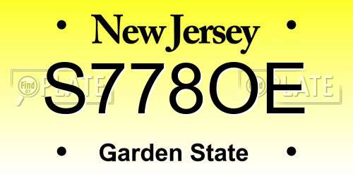 S778OE New Jersey License Plate