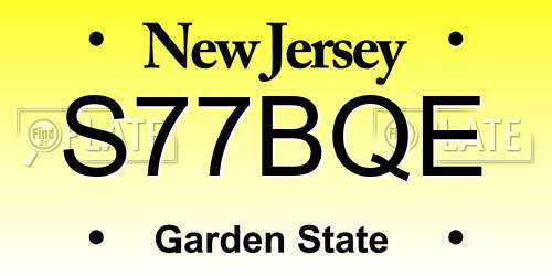 S77BQE New Jersey License Plate