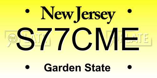 S77CME New Jersey License Plate