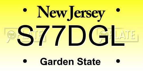 S77DGL New Jersey License Plate