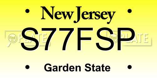 S77FSP New Jersey License Plate