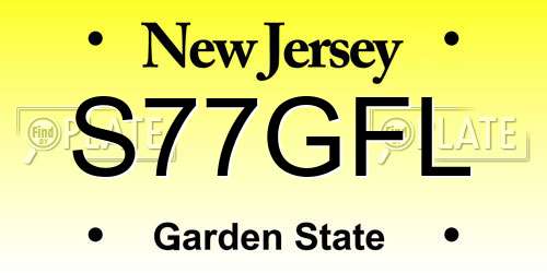 S77GFL New Jersey License Plate