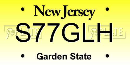 S77GLH New Jersey License Plate