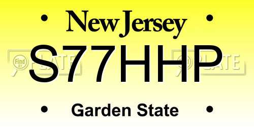 S77HHP New Jersey License Plate