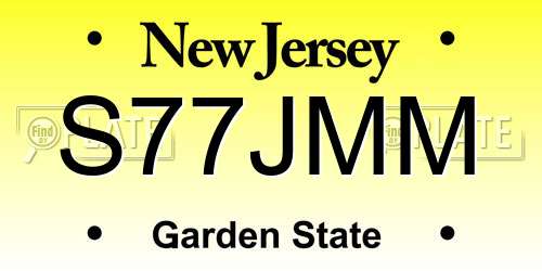 S77JMM New Jersey License Plate