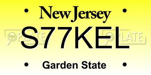 S77KEL New Jersey License Plate