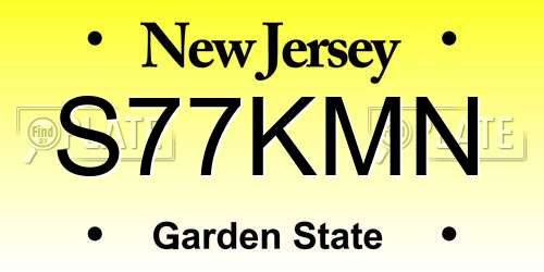 S77KMN New Jersey License Plate