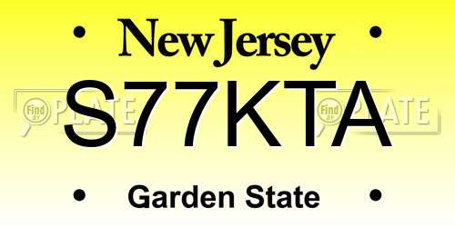 S77KTA New Jersey License Plate