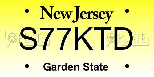 S77KTD New Jersey License Plate
