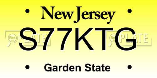 S77KTG New Jersey License Plate