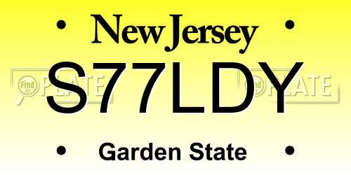 S77LDY New Jersey License Plate